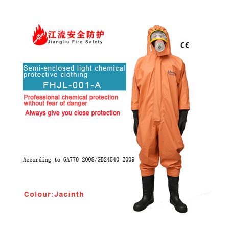 Semi-enclosed light chemical protective clothing