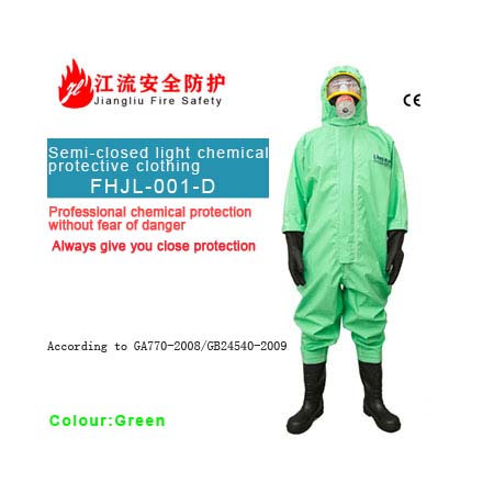 Semi-enclosed light chemical protective clothing